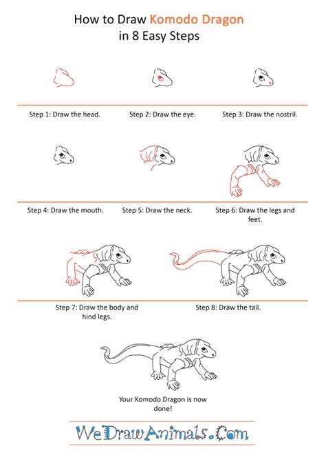 How To Draw Komodo Dragon Step By Step