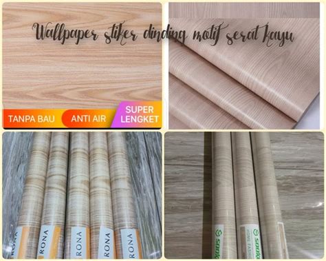 Jual Wallpaper Stiker Dinding Rona Motif Kayu Uk 45cmx10m Di Lapak