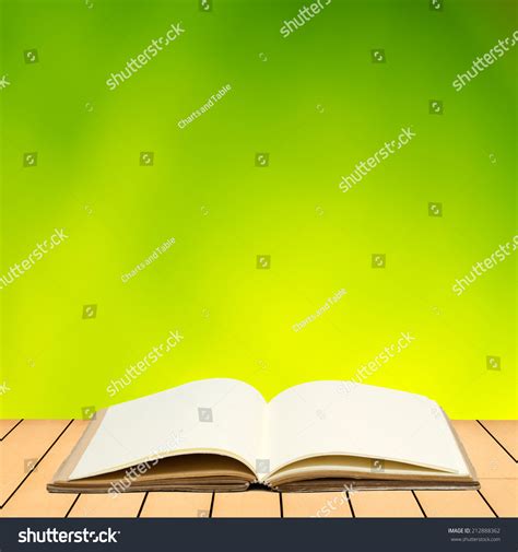 Open Book On Wood Planks Over Foto De Stock 212888362 Shutterstock