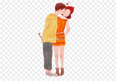 Cartoon Couple The Lovers Drawing PNG Image - PNGHERO