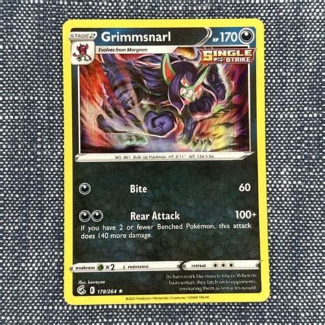 Pok Mon Tcg Grimmsnarl Fusion Strike Holo Holo Rare For Sale