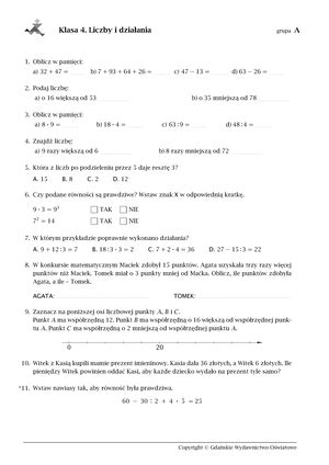 Zad powtorzeniowe wyrazenia algebraiczne Klasa 2 Wyrażenia