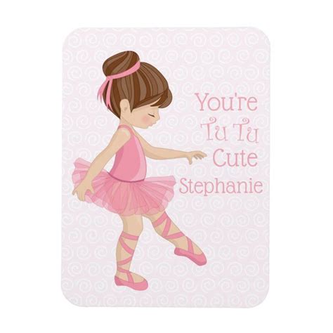 Personalized Brunette Ballerina Magnet Ballerina Birthday Parties Contemporary Dance