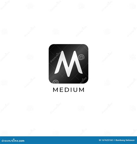 Letter M Logo Design Template Rounded Square Logo Concept Black