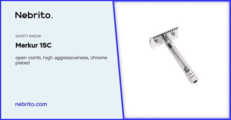 Safety razor Merkur 15C Open comb, high aggressiveness, chrome plated ...