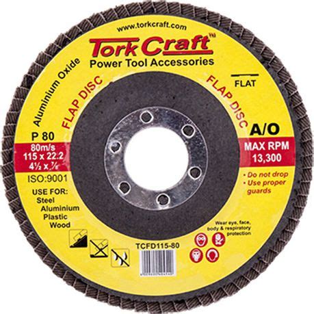 Tork Craft Flap Sanding Disc 115mm 80 Grit Tool Home