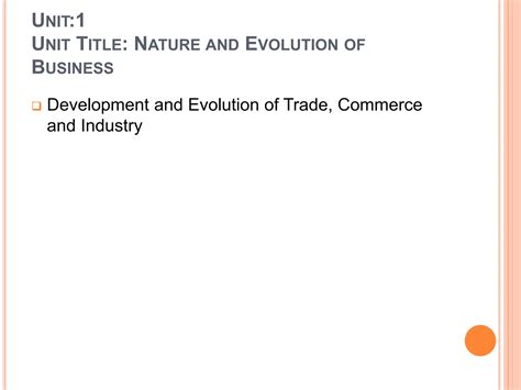 bos unit  part  development  evolution  trade commerce