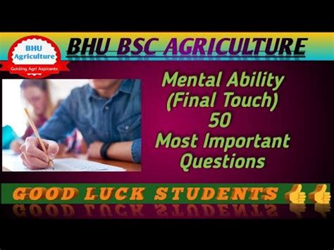 Mental Ability Most Important Question For Th September Bhu Bsc