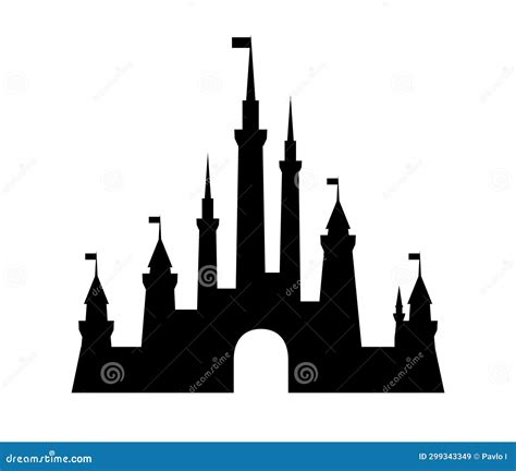 Disneyland Castle Silhouette Logo, Disney Castle Icon - Vector | CartoonDealer.com #299343349