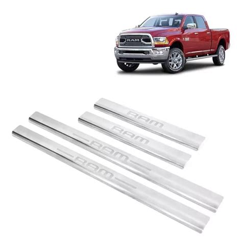 Soleira Inox Cromada Gravada Laser Dodge Ram Dupla