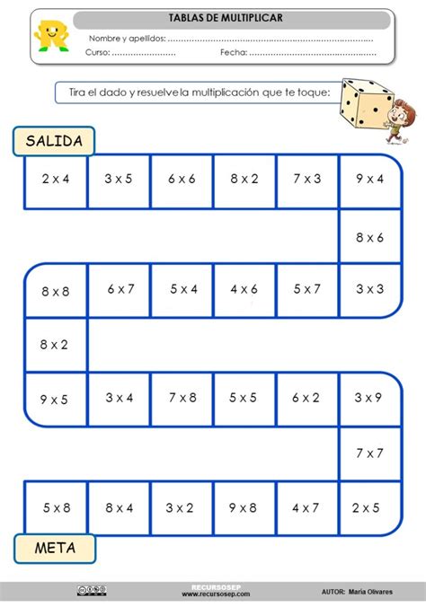 Colección De Actividades Para Repasar Las Tablas De Multiplicar