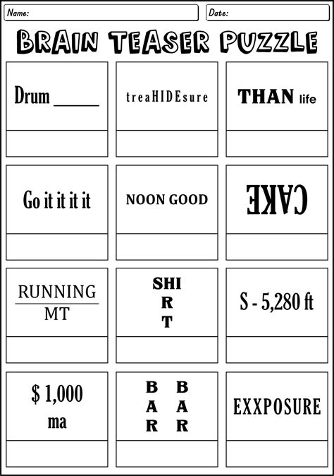 11 Best Images Of Printable Worksheet For First Grade Brain Teaser