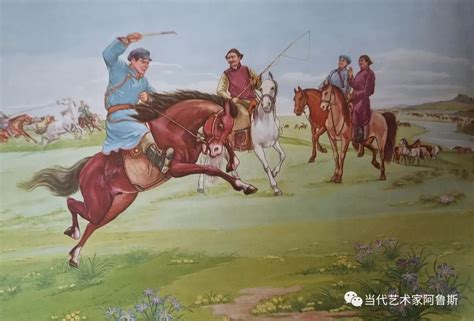 著名蒙古族大画家那木斯来作品，一张比一张震惊！ 草原元素 蒙古元素 Mongolia Elements