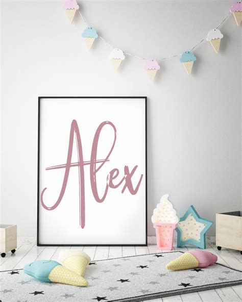 Custom Name Print Nursery Decor Nursery Print Baby Name Print