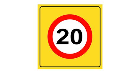 Maximum Speed Sign 20 km Sign Maximum Speed Limit Traffic Repair TT-29