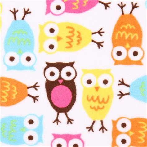 Owl Minky Fabric Fleece Plush Carnival Robert Kaufman Fabric By Robert