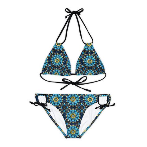 Dark Blue And Yellow Mandala Bikini Set AOP Etsy