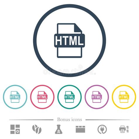 Formato De Archivo Html Iconos De Color Plano En Contornos Redondos