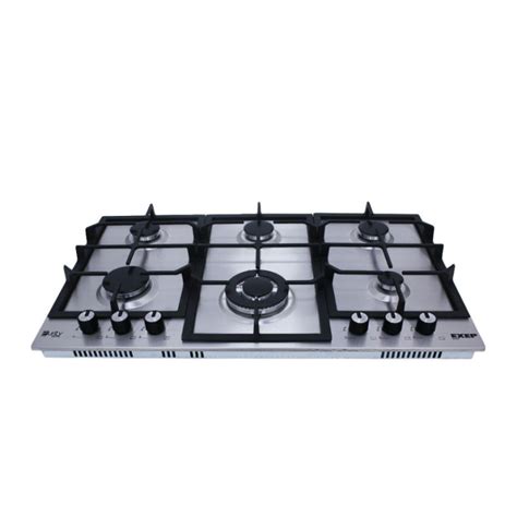 Purity Stainless Steel Built In Gas Hob 6 Cast Iron Burners 90 Cm HPT902S