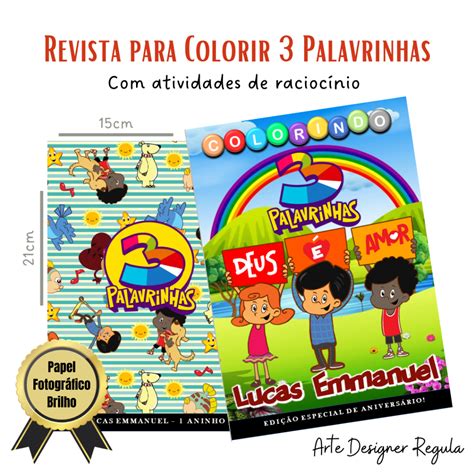 10 Revistinha Livro Para Colorir 3 Palavrinhas Revista Livrinho