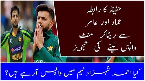 Hafeez Called Amir And Imad To Take Retirement Back Amir And Imad