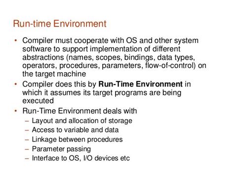 Lecture 14 Run Time Environment