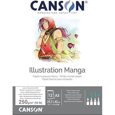 CANSON Illustration Manga Bloc 12 Feuilles Papier Marqueur A3