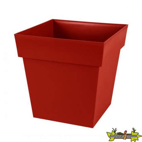 EDA Plastica Fioriera Quadrata Toscana XXL 39x39x39cm 38L Rosso Rubino