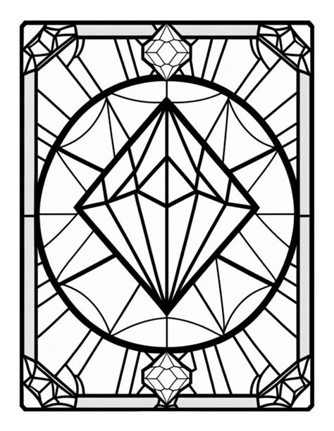 Free Geometric Shapes Stained Glass Coloring Page 5 Free Coloring