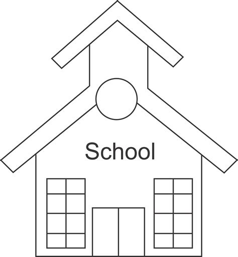 School Black and white Coloring book Clip art - School Outline png ...