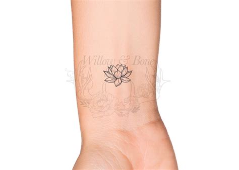 July Birth Month Flower Water Lily Temporary Tattoo Birth Etsy