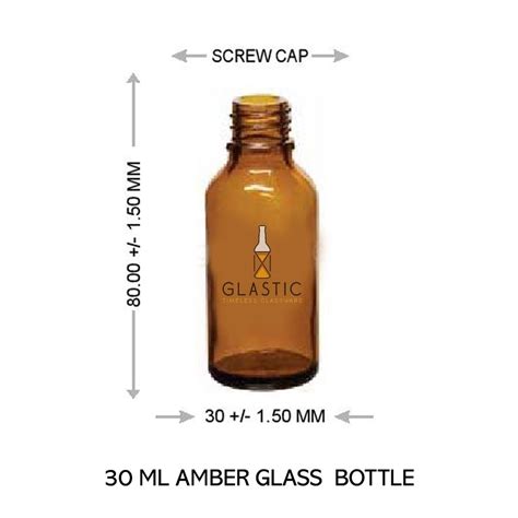 Screw Sealing 30 ML AMBER GLASS BOTTLE Screw Cap At Rs 3 Piece In