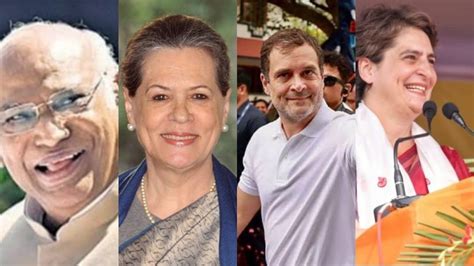 Mallikarjun Kharge Sonia Gandhi Rahul Gandhi Priyanka Gandhi Among Congress’ Star Campaigners