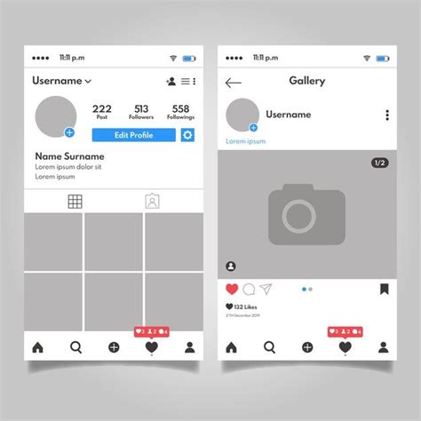 instagram profile template editable