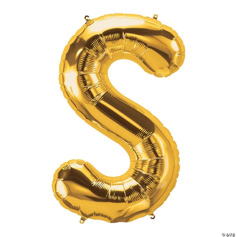 S Gold Letter Mylar Balloon | Oriental Trading