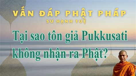 271 Tại sao tôn giả Pukkusati không nhận ra Phật YouTube