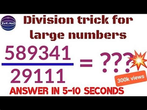 How to divide big numbers | Division tricks for large numbers | Zero ...