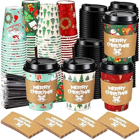 Amazon Lallisa 100 Sets Christmas Coffee Paper Cups Disposable