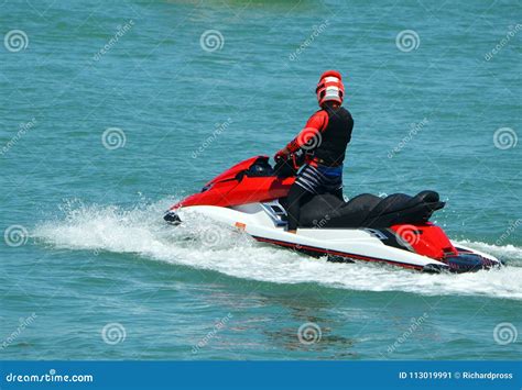 Jet Skier On The Florida Intra Coastal Waterway Off Miami Beach