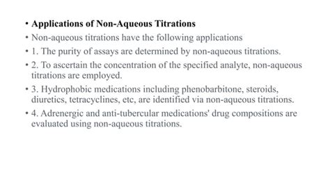 Non Aqueous Titration Definition Principle And Application Ppt