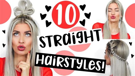 10 Straight Hair Heatless Hairstyles Simple And Easy Lyssryann Youtube