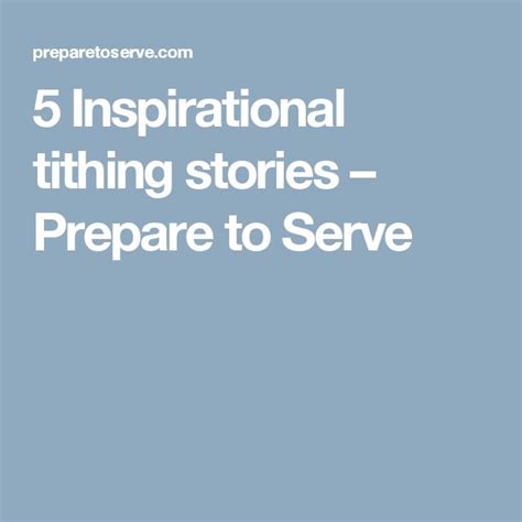 5 Inspirational tithing stories – Prepare to Serve | Tithing, Stories ...