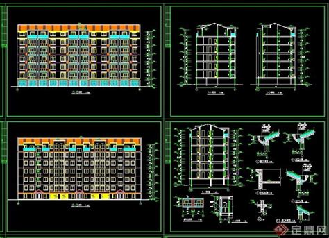 单元式多层住宅建筑建筑设计cad施工图