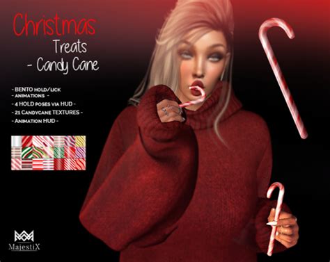 Second Life Marketplace Majestix Christmas Treats Candy Cane With Lick And Hold Animations