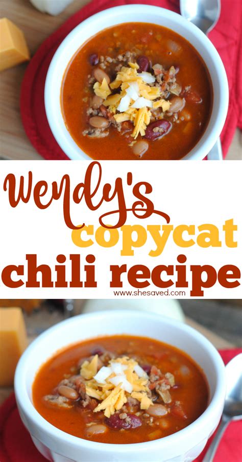 Copycat Recipe Wendys Chili Recipe