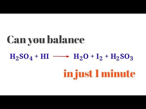 H2SO4+HI=H2O+I2+H2SO3 balance the chemical equation @mydocumentary838 ...