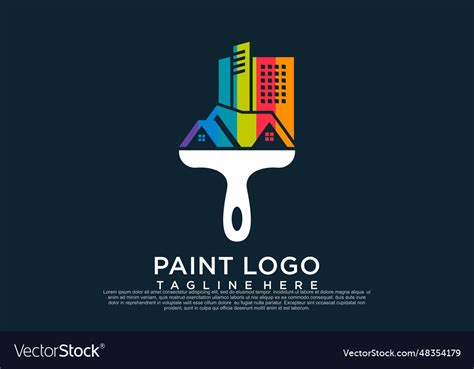 Paint logo design template with creative unique Vector Image