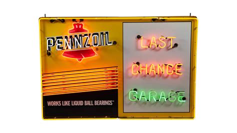 Pennzoil Single Sided Tin Neon Sign For Sale At Auction Mecum Auctions