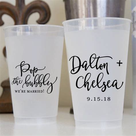 Pop The Bubbly Personalized Wedding Bridal Shower Rehearsal Etsy Wedding Cups