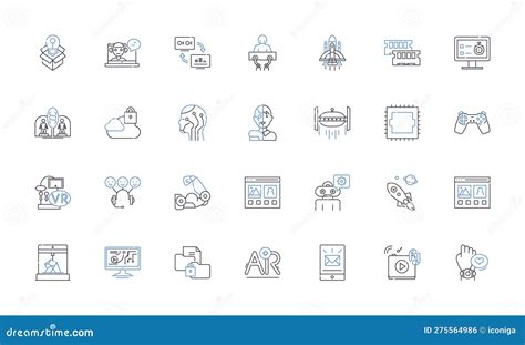 Cyber Defense Line Icons Collection Encryption Firewall Malware